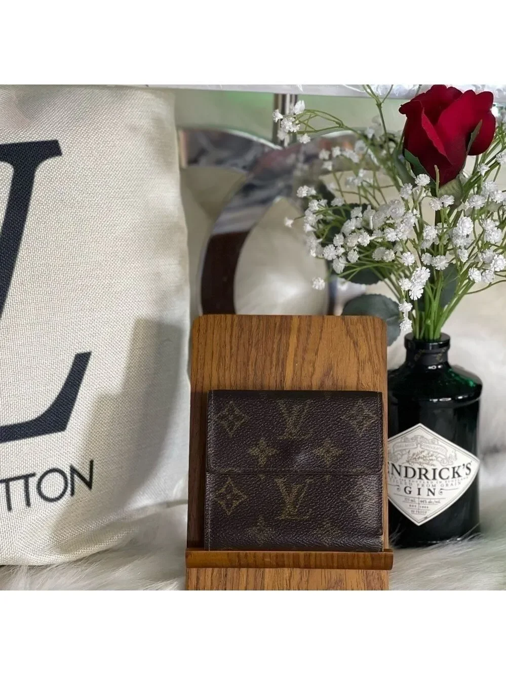Louis Vuitton Monogram Portefeuille Elise Trifold Wallet Vintage France Compact
